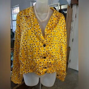 Marc New York Yellow Polka Dot Women's Top